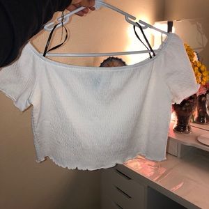 White cropped top